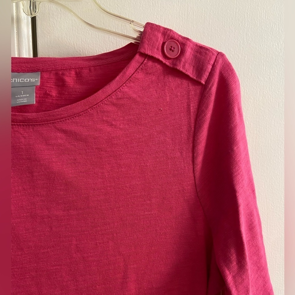 Chico’s pink short sleeve crewneck top modal blend Medium NWT - Picture 3 of 7